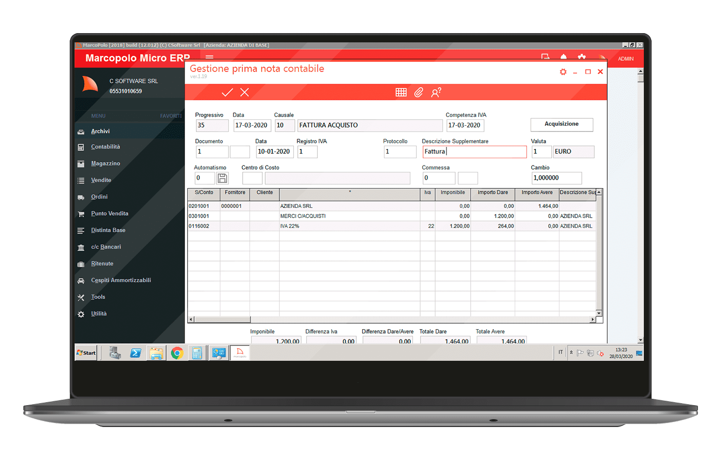 marcopolo microERP Prima Nota